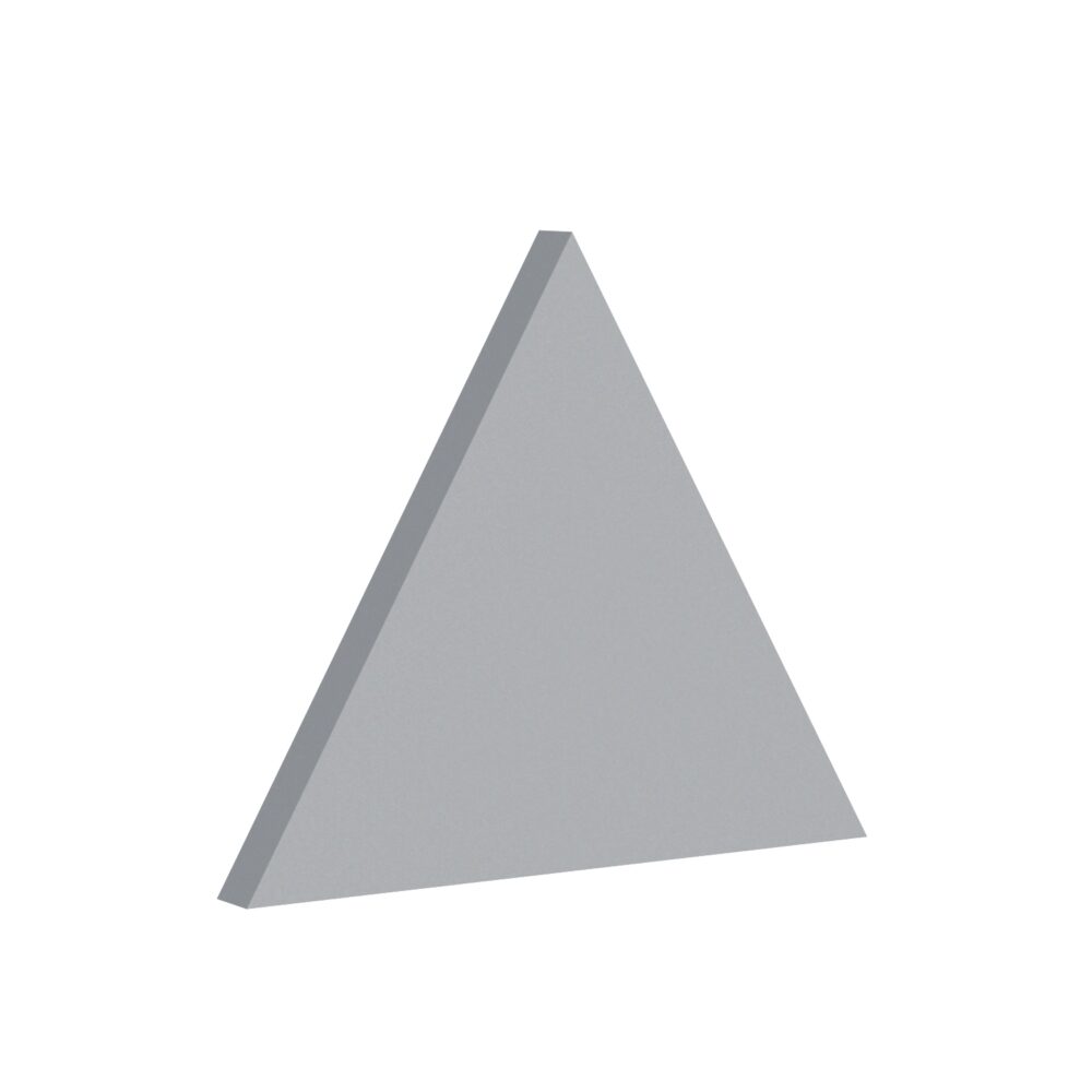 Basotect Foamly Triangle - 24. Metals and Minerals – Silver, 60 × 52 cm, 5 cm