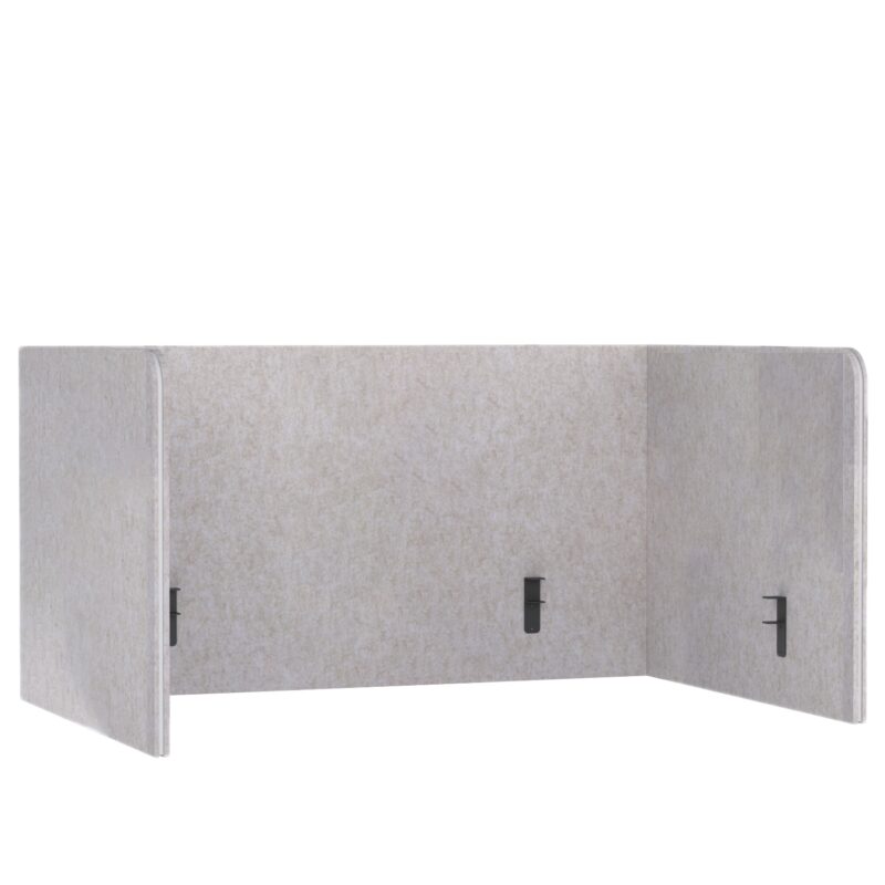 Przegroda na Biurko Pro.Felt D.3 - 3. Light Beige, Wymiary Elementów: 2x 108,4x80 cm; 1x 150x80 cm. Pasuje do biurka 150x75 cm; Wystaje poza biurko 30 cm