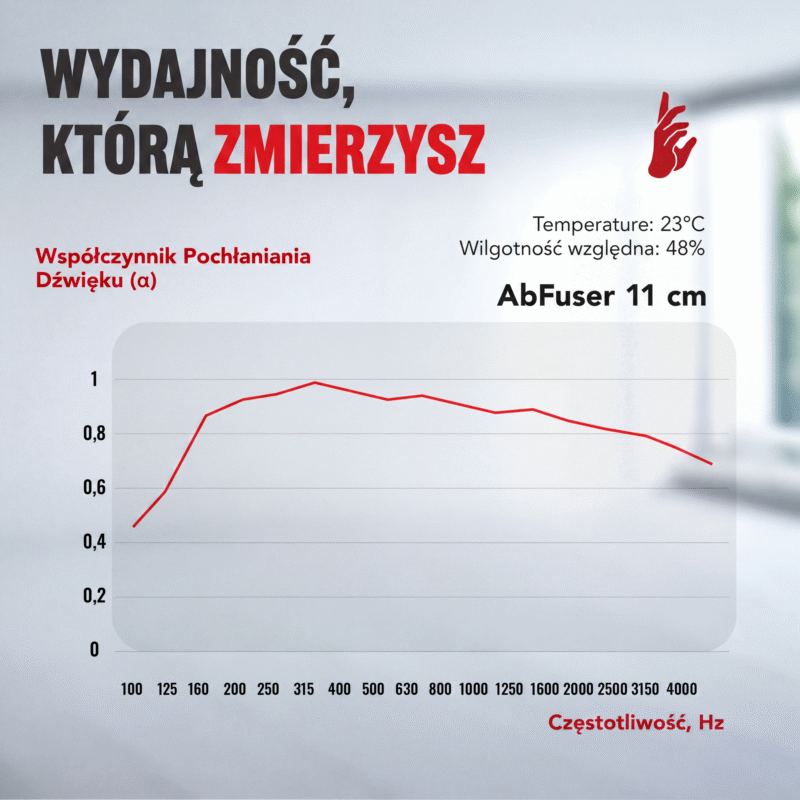 Infografika AbFuser - wykres skuteczności akustycznej