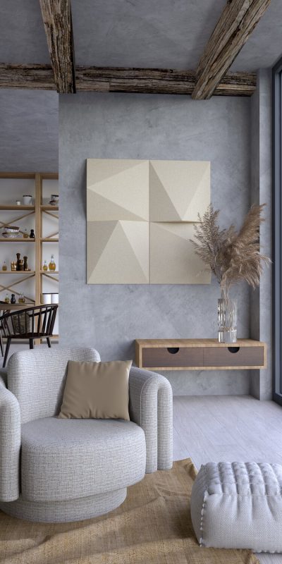 Kontrastowa kompozycja geometrycznych paneli