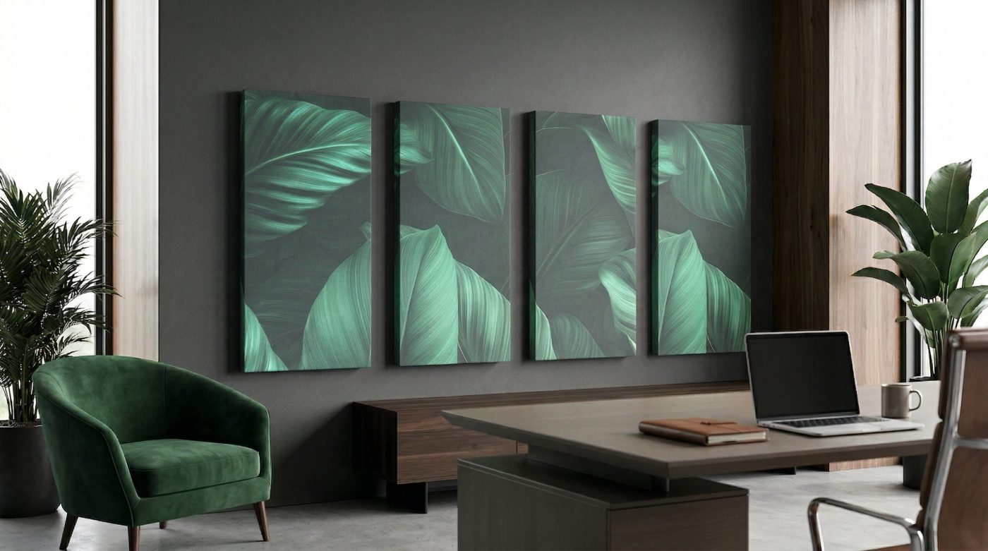 Kolekcja Dark Jungle jako galeria paneli w gabinecie